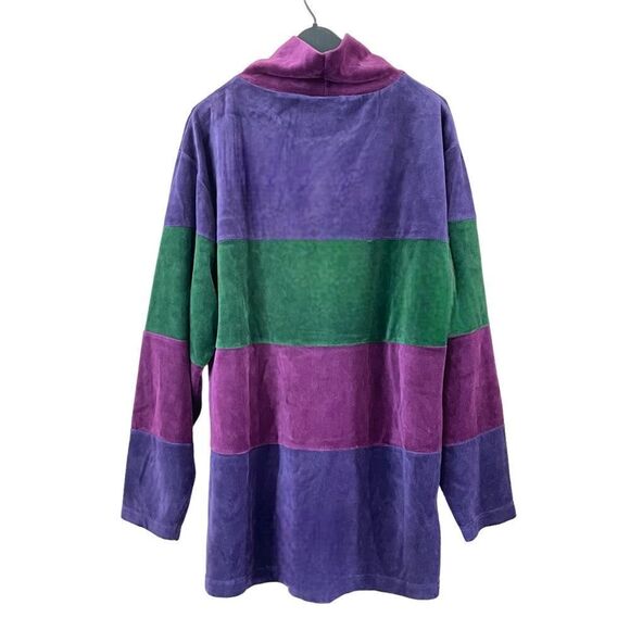 Vintage Regatta Sport Striped Velour Top - Picture 2 of 3